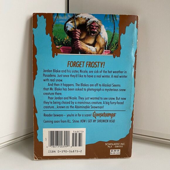 Goosebumps The Abominable Snowman of Pasadena‎ R.L. Stine Paperback #38 - Picture 2 of 4